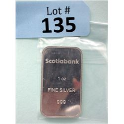1 Oz. .999 Fine Silver Scotiabank Bar