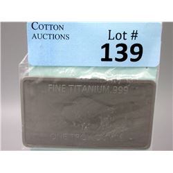 1 Oz. .999 Fine Titanium Buffalo Investor Bar