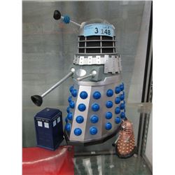 2 Dr. Who Daleks and a Mini Phone Box
