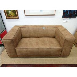New 5 Foot Brown Faux Suede Sofa