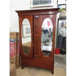 Victorian Inlaid Mahogany Wardrobe Circa: 1890
