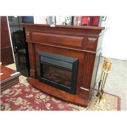 Electric Fireplace in Wood Mantle Surround