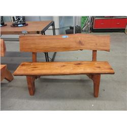 Four Foot Long Hand Crafted Cedar Bench
