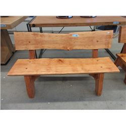 Four Foot Long Hand Crafted Pine Bench