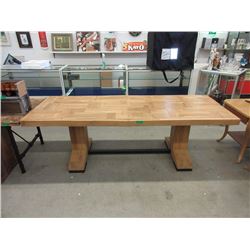 Wood Parquet Dining Table - Floor Model