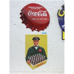 2 Embossed Tin Coca-Cola Signs