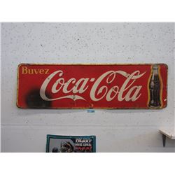 Vintage Steel French Canadian Coca-Cola Sign