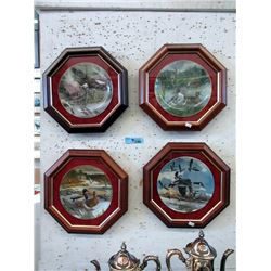 4 Wood Framed Ltd. Edition Collector Plates