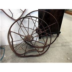 Three 26" Metal Wagon Wheel Rims