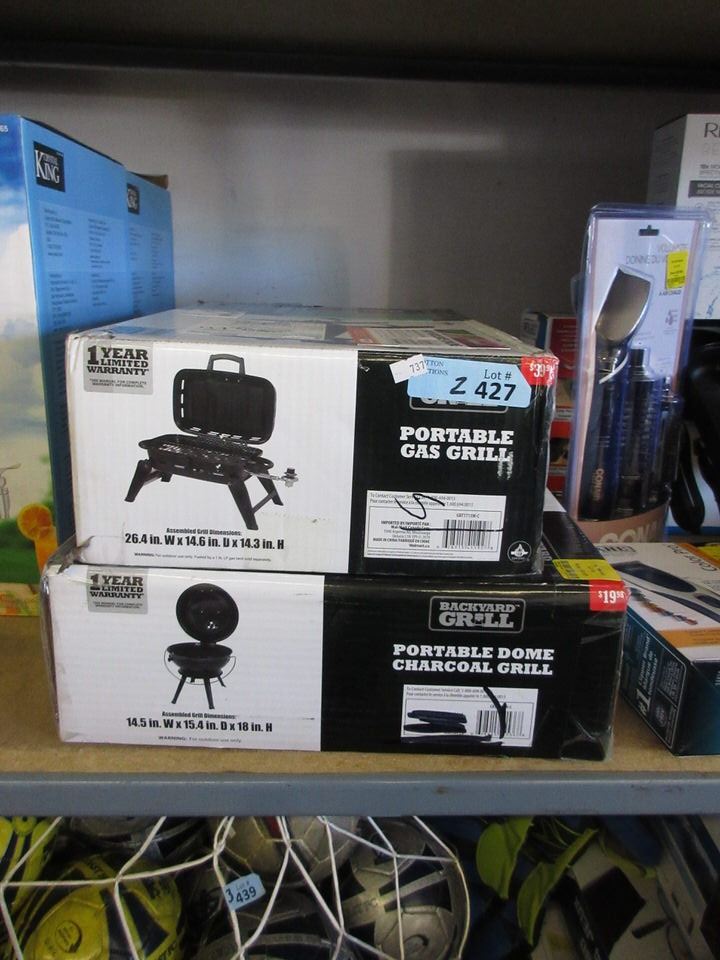 Portable Gas Grill & Portable Dome Charcoal Grill