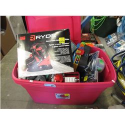 Tote of Assorted Toys & Household Merchandise