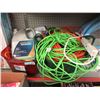 Image 1 : 2 Totes of Electric Cords & Motor Oil
