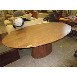 Oval Walnut Coloured Table - Floor Model