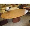 Image 1 : Oval Walnut Coloured Table - Floor Model