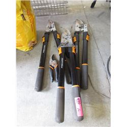 3 Fiskars Pruners  & 2 Hand Pruners
