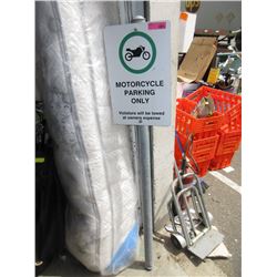 Motorcycle Parking Sign with Post