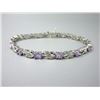 Image 1 : 6.02 CT Amethyst & Diamond Tennis Bracelet