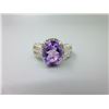 Image 1 : Sterling Silver Amethyst & Diamond Cocktail Ring