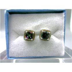 New Mystic Topaz & Diamond Stud Earrings