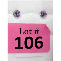 New 14 KT White Gold Amethyst Earrings