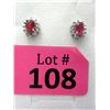 Image 1 : New Ruby & Diamond Sterling Silver Stud Earrings