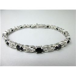 Diamond & Blue Sapphire Infinity Link  Bracelet