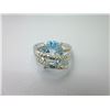 Image 1 : Large Blue Topaz & Diamond Wrap Ring