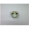 Image 1 : Green Amethyst & Diamond Sweetheart Ring