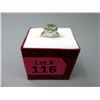 Image 2 : Green Amethyst & Diamond Sweetheart Ring