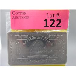 1 Oz. Australia Mint .999 Fine Titanium Bar
