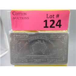 1 Oz. Australia Mint .999 Fine Titanium Bar