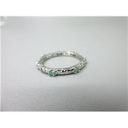 Sterling Silver Emerald Band Ring