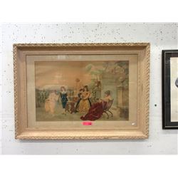 Vintage Print of Renaissance Balcony Scene