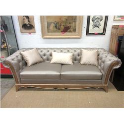 New 91" Wide Upholstered Button Tufted Sofa