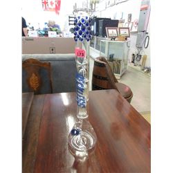 New 22" Tall Glass Bong with Blue Accents