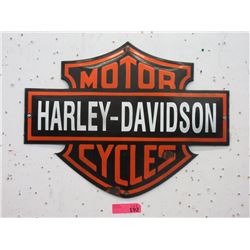 Vintage Red Harley Davidson Porcelain Sign