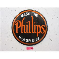 Vintage 16" Phillips Motor Oil Porcelain Sign