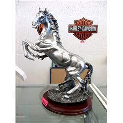 22 Inch Tall Rearing Horse Statue - 12" wide base