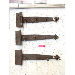 3 Iron Hinge Coat Racks - 7" x 20"