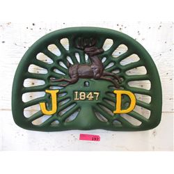 Cast Iron John Deere Tractor Seat - 17 x 14 Inches