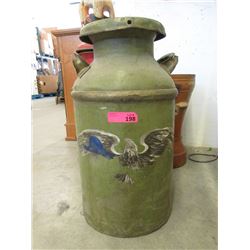Vintage Milk Can with American Eagle Image