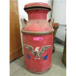 Vintage Milk Can with American Eagle Image