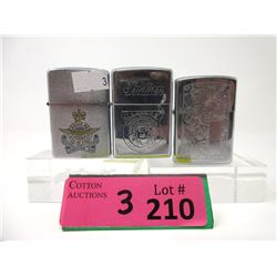 3 Genuine Zippo Lighters - RCAF & more
