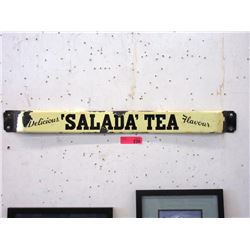 Vintage Salada Tea Porcelain Door Push - 3" x 32"