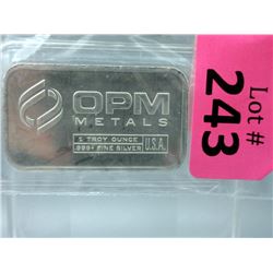 1 Oz. Ohio Precious Metals .999+ Silver Bar
