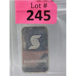 1 Oz Scotia Bank .999 Silver Bar