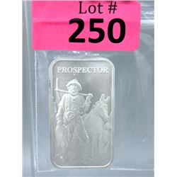 1 Oz Prospector/Mule motif .999 Silver Bar