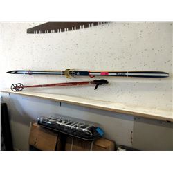 Vintage Wood Touring Skis with Bamboo Poles