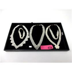3 New Pearl Necklaces & 2 Pearl Bracelets