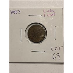 Rare 1953 Cuba One Cent